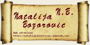 Natalija Božorović vizit kartica